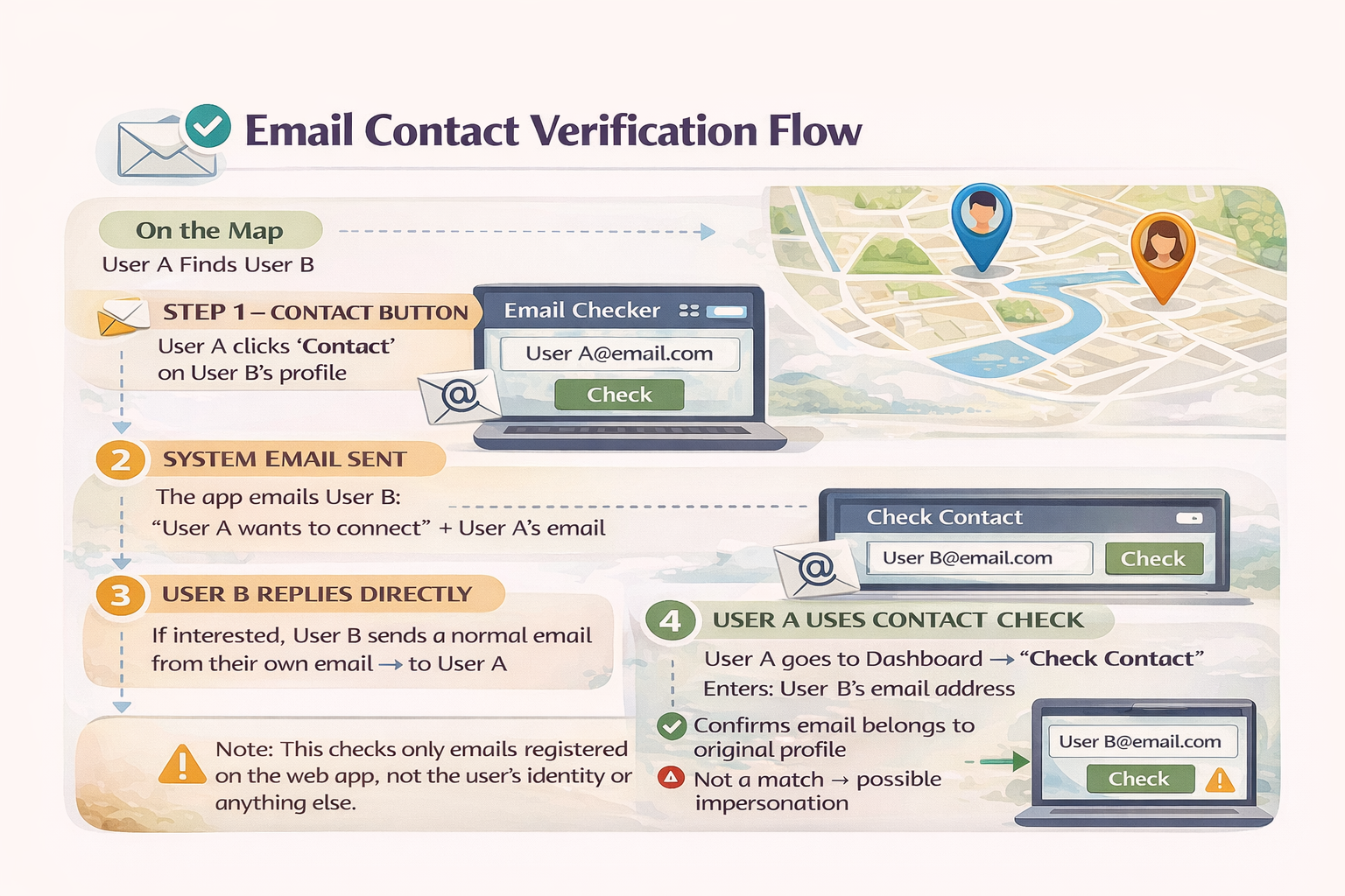 How email is used on contact all steps